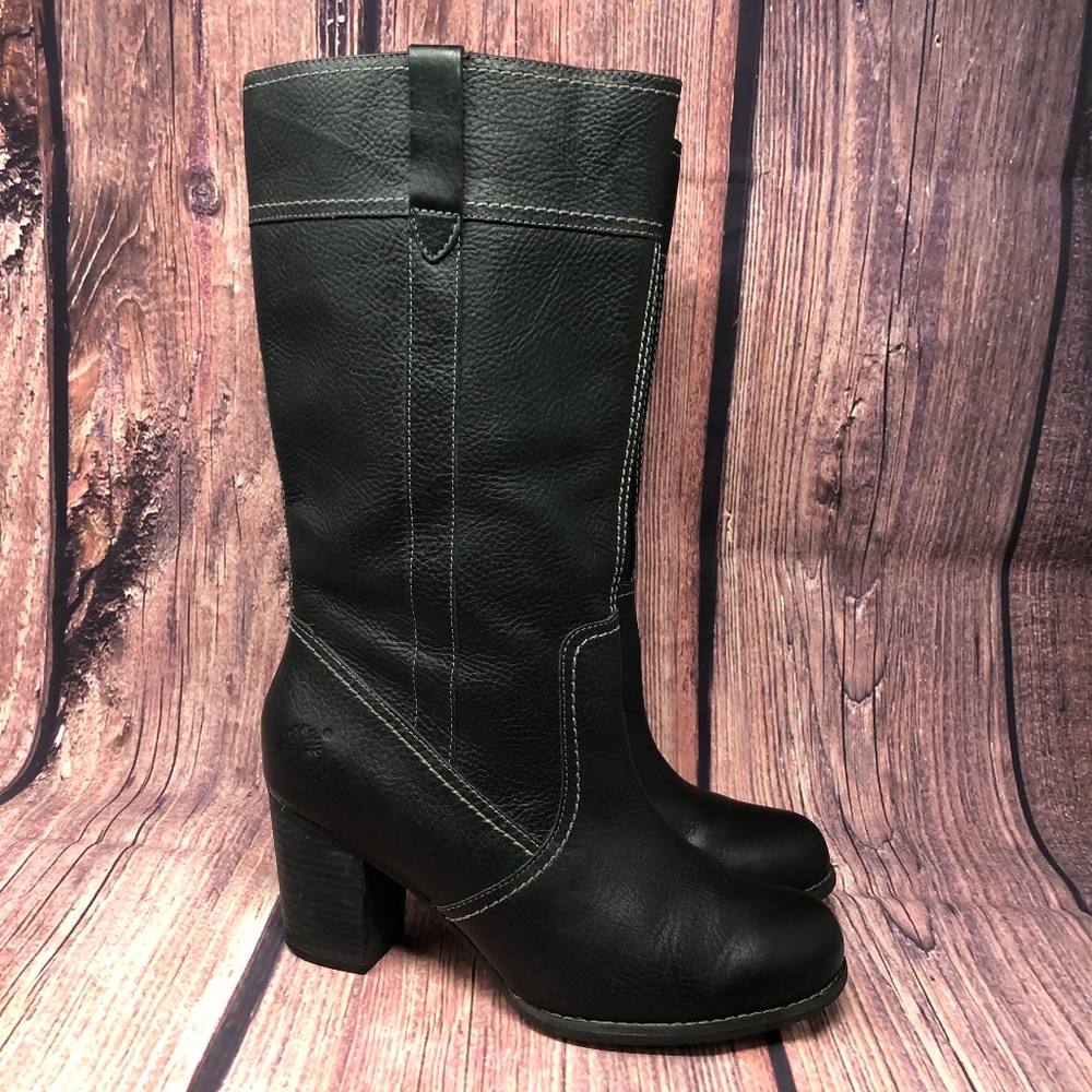Timberland Rudston Black Leather Boots Size 8.5